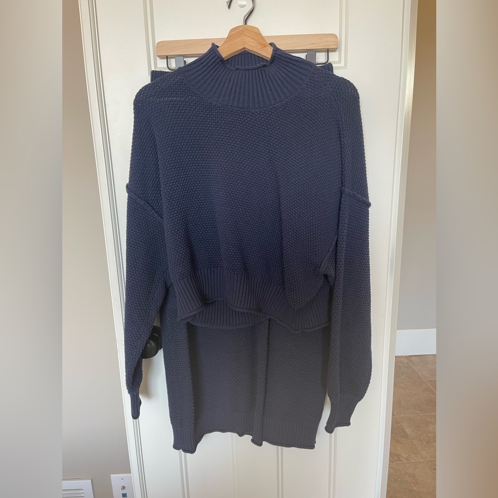 Free People Hailee Sweater Skirt Set (navy) - Picture 3 of 7